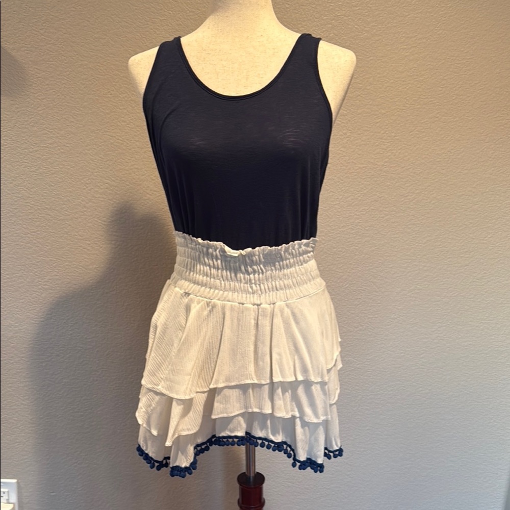Misa Los Angeles Cream Smocked Skater Mini